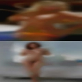 Woman tied naked crowd see