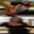 But necked horny woman stained